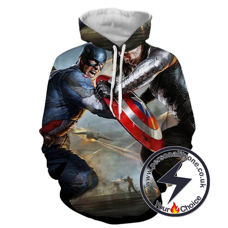 CAPTAIN AMERICA VS WINTER SOLDIER 3D Hoodies - CAPTAIN AMERICA 3D